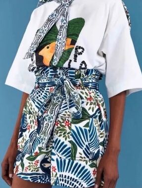 FARM Macaw Denim Paperbag